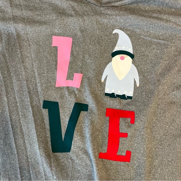 Joyspun Gnome Love Gray sleep shirt gown size 2x-3x soft has pockets - Picture 3 of 8